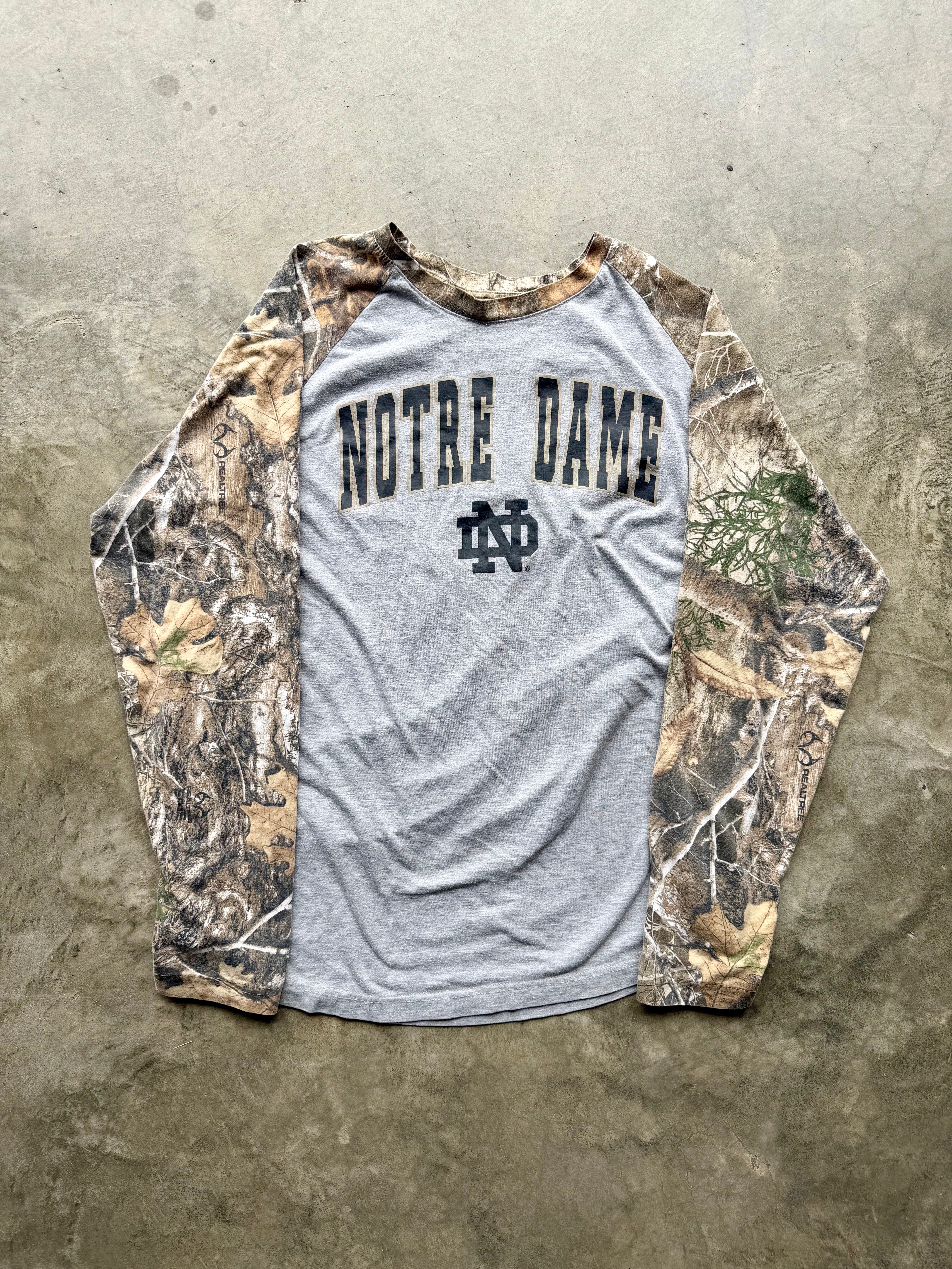 Long Sleeve Camo Notre Dame Shirt